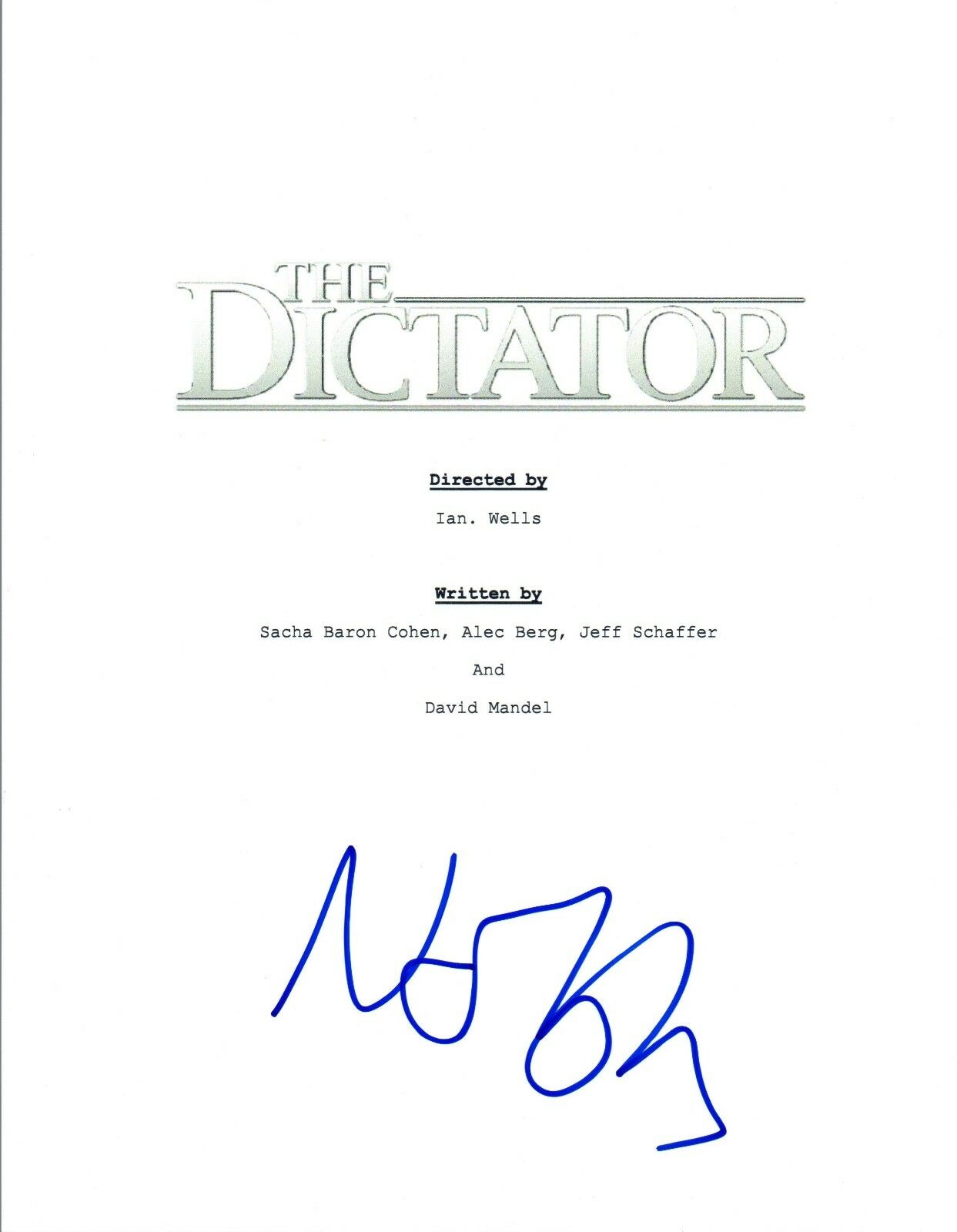Sacha Baron Cohen Signed Autographed BORAT Movie Script COA VD 