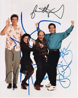 SEINFELD SIGNED CAST PHOTO JERRY JULIA LOUIS-DREYFUS MICHAEL RICHARDS + JASON COLLECTIBLE MEMORABILIA