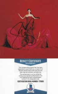 SELENA GOMEZ SIGNED (REVELACION) CD COVER 5X5 CARD W/CD BECKETT BAS Y75656 COLLECTIBLE MEMORABILIA