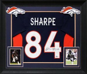 SHANNON SHARPE AUTHENTIC SIGNED NAVY BLUE PRO STYLE FRAMED JERSEY BAS WITNESSED COLLECTIBLE MEMORABILIA