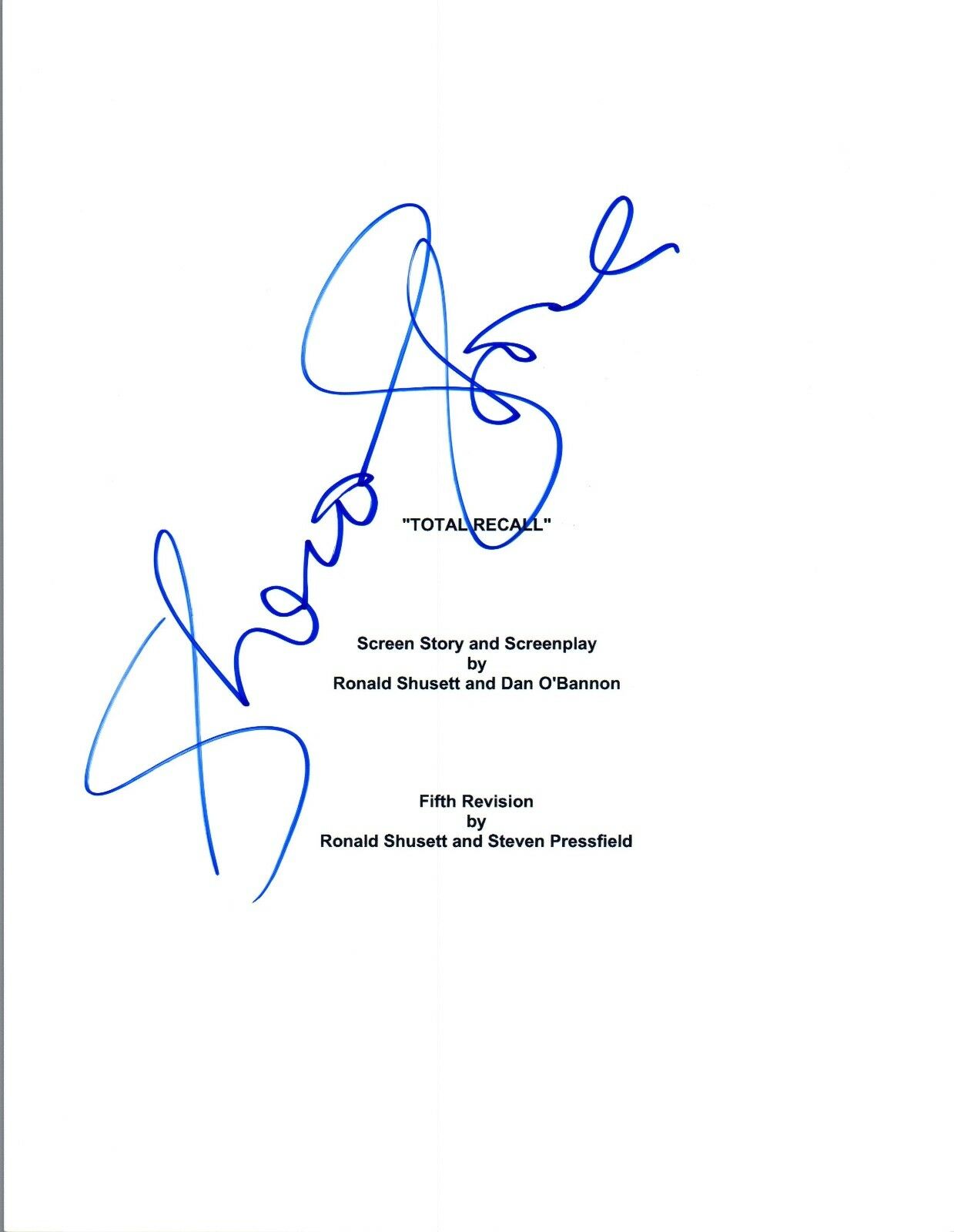 Sharon Stone Signed Autographed Total Recall Full Movie Script Coa Vd 