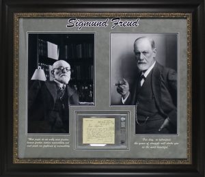 SIGMUND FREUD AUTHENTIC SIGNED & FRAMED 4.5×5.75 LETTER DATED AUGUST 29 1933 BAS COLLECTIBLE MEMORABILIA