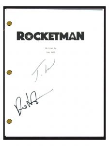TARON EGERTON & DEXTER FLETCHER SIGNED AUTOGRAPHED ROCKETMAN MOVIE SCRIPT COA COLLECTIBLE MEMORABILIA