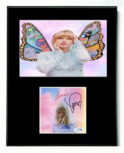 TAYLOR SWIFT AUTOGRAPHED SIGNED 11×14 FRAMED DISPLAY CD PHOTO BUTTERFLY ACOA COLLECTIBLE MEMORABILIA