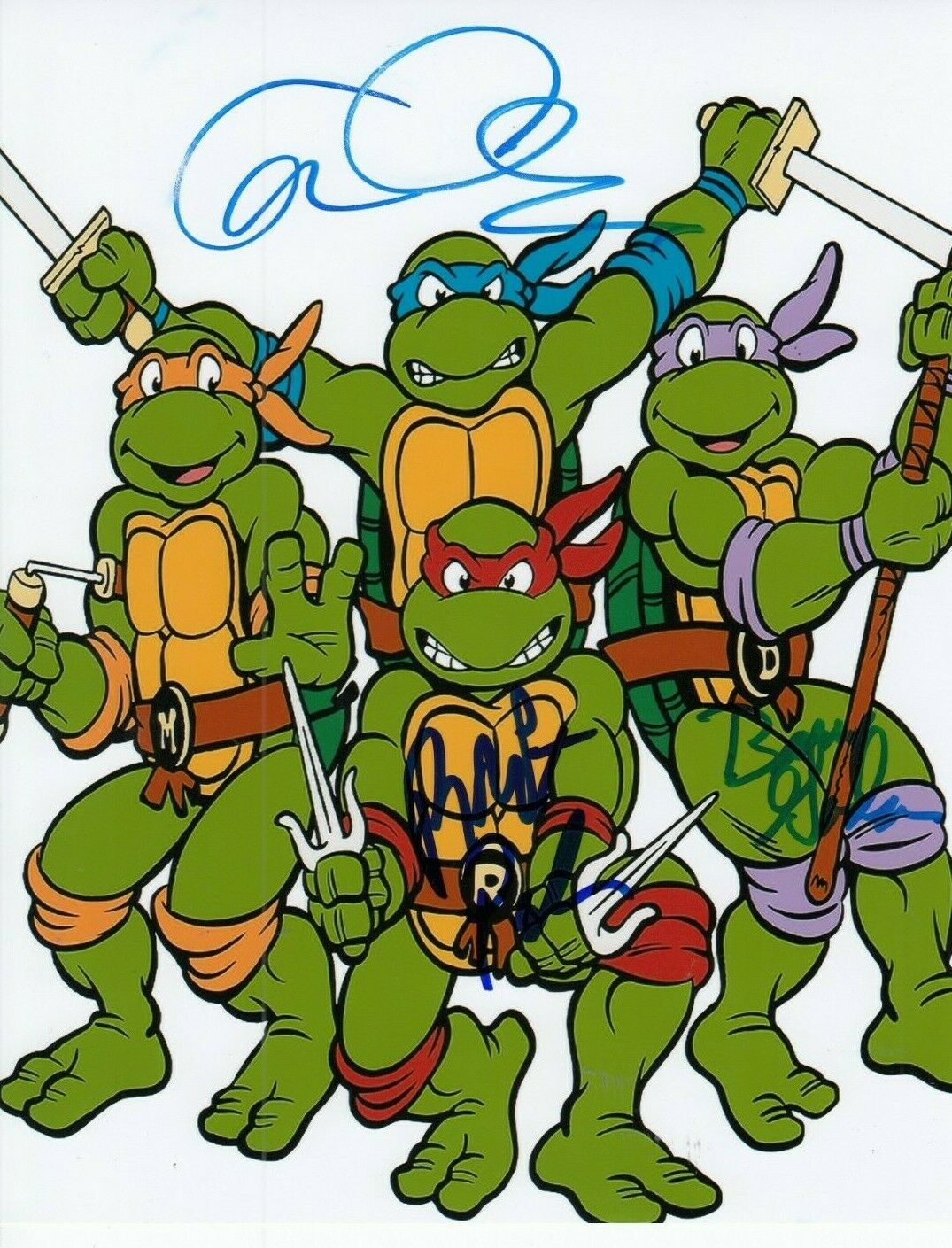 TEENAGE MUTANT NINJA TURTLES 1980's cast signed 8X10 *TMNT* photo X3 W ...