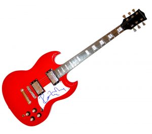 THE ROLLING STONES RON RONNIE WOOD SIGNED RED GUITAR AFTAL UACC RD COA COLLECTIBLE MEMORABILIA