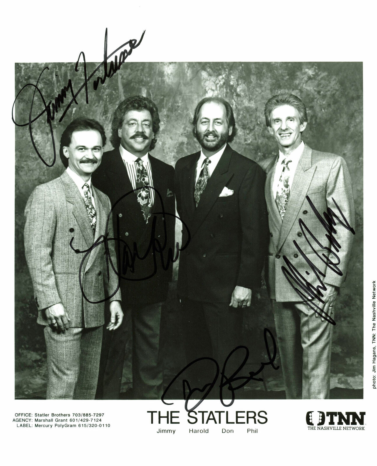 The Statler Brothers (Don & Harold Reid, Fortune & Balsley) Signed ...