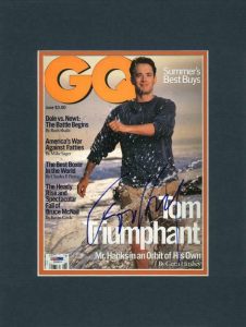 TOM HANKS AUTHENTIC SIGNED & MATTED GQ MAGAZINE COVER PSA/DNA #I84803 COLLECTIBLE MEMORABILIA