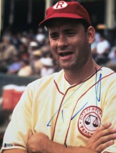 TOM HANKS SIGNED AUTOGRAPHED 11×14 PHOTO A LEAGUE OF THEIR OWN BECKETT COA COLLECTIBLE MEMORABILIA
