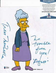TRESS MACNEILLE SIGNED (THE SIMPSONS) AGNES SKINNER 8X10 PHOTO BECKETT V24596  COLLECTIBLE MEMORABILIA