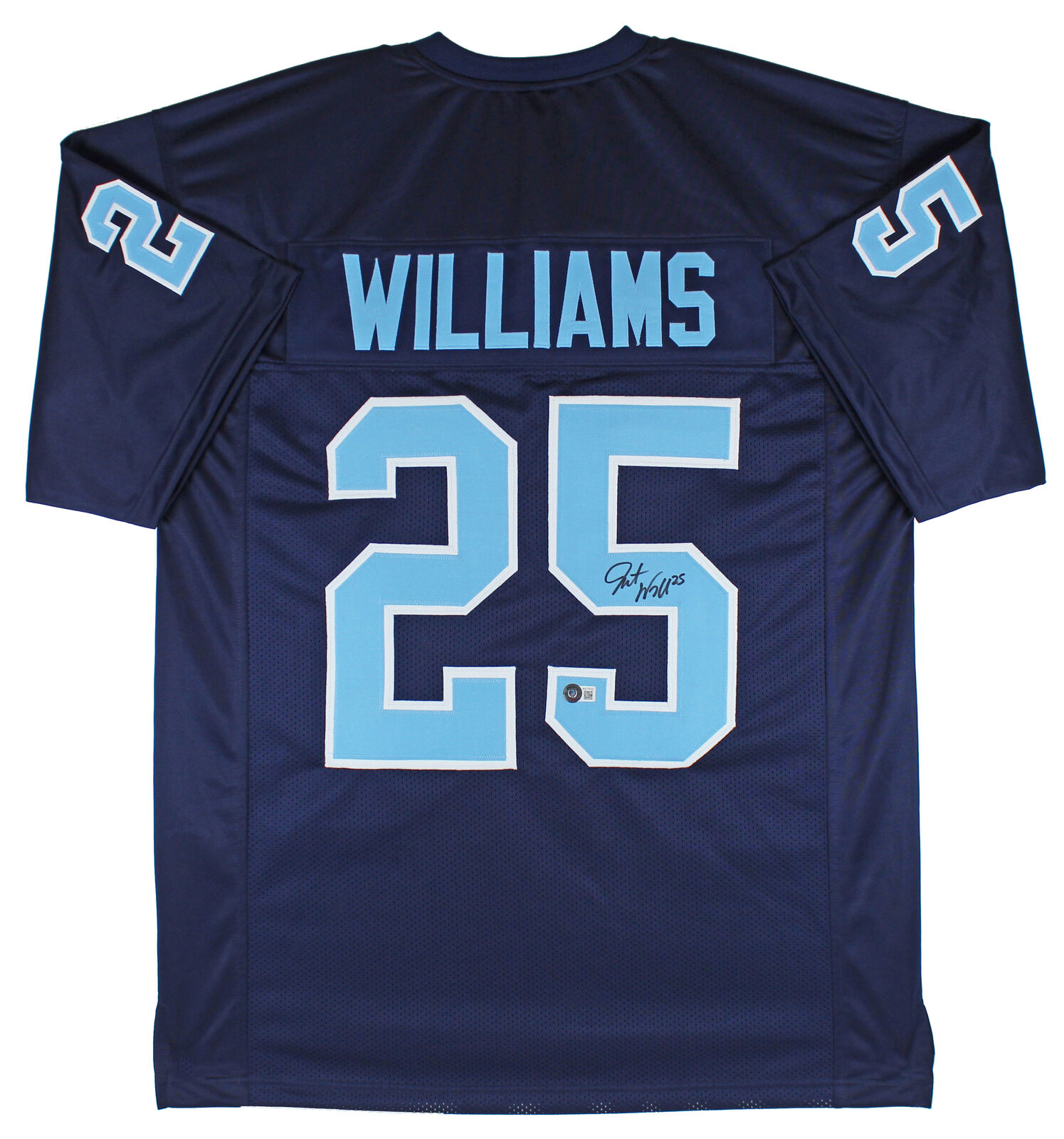 UNC Javonte Williams Signed Navy Blue Pro Style Jersey w/ Blue #s BAS  Witnessed