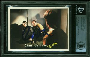 WILLIAM SHATNER SIGNED 1976 STAR TREK #22 CHARLIE’S LAW AUTO CARD BAS SLABBED COLLECTIBLE MEMORABILIA