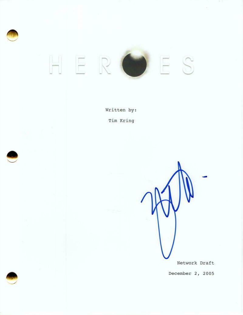 Zachary Quinto Signed Autograph Heroes Full Pilot Script Star Trek Spock Rare Autographia