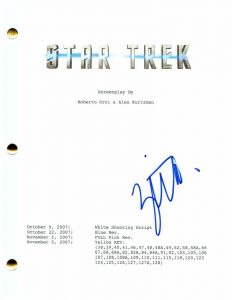 ZACHARY QUINTO SIGNED AUTOGRAPH STAR TREK FULL MOVIE SCRIPT – SPOCK STUD, HEROES COLLECTIBLE MEMORABILIA