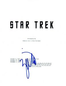 ZACHARY QUINTO SIGNED AUTOGRAPHED STAR TREK FULL MOVIE SCRIPT SCREENPLAY COA COLLECTIBLE MEMORABILIA