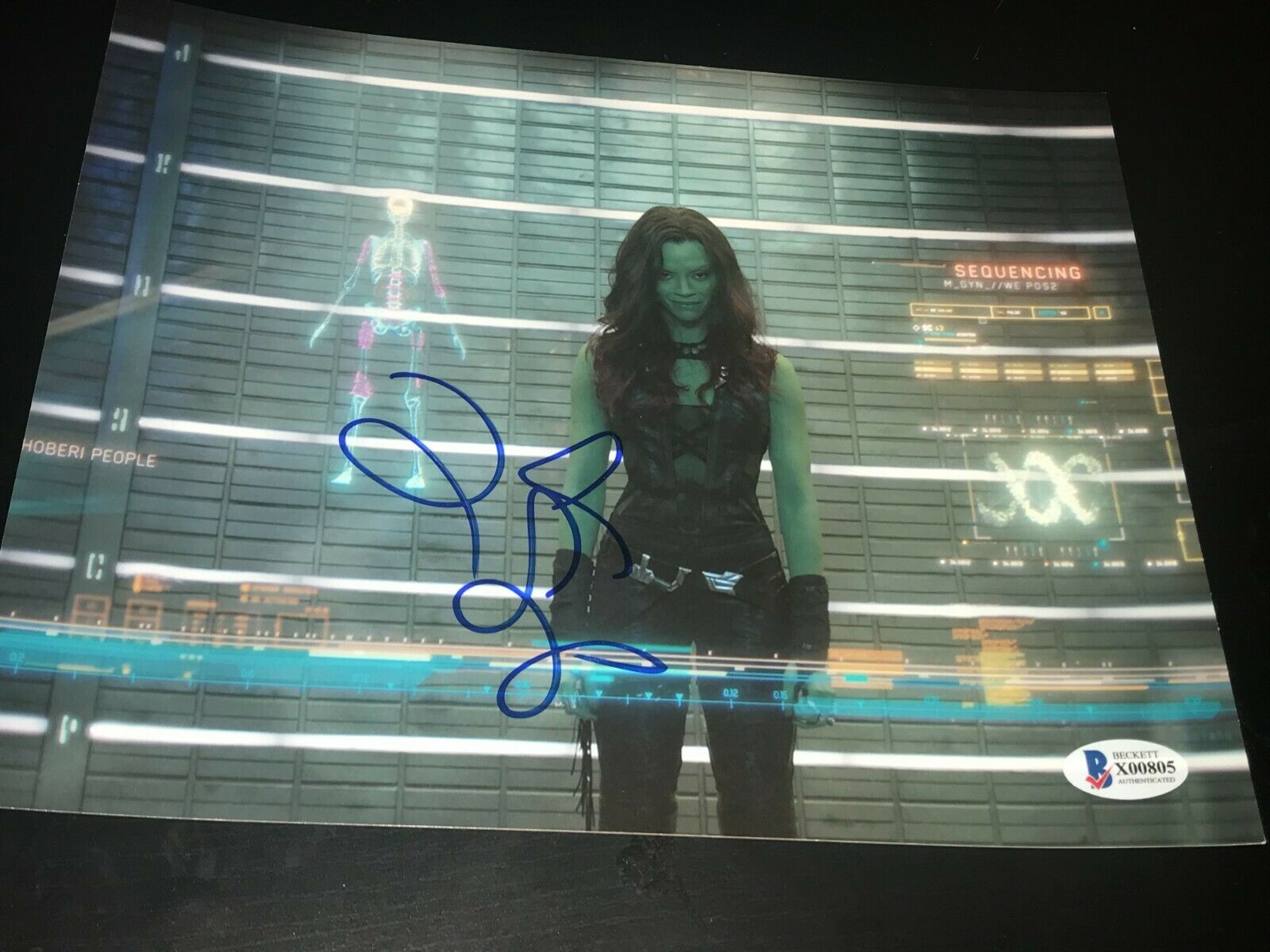 Zoe Saldana Signed Autograph 8x10 Photo Guardians Of The Galaxy Beckett