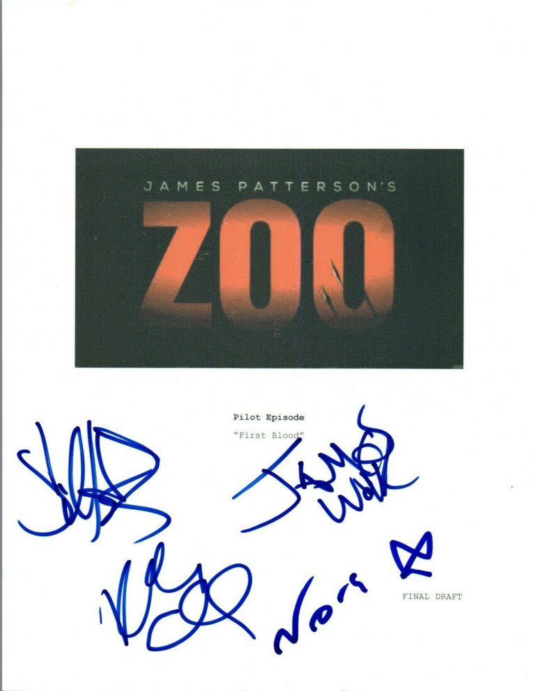 ZOO CAST SIGNED AUTOGRAPHED PILOT EPISODE SCRIPT BY 4 BILLY BURKE WOLK +2 COA VD COLLECTIBLE MEMORABILIA