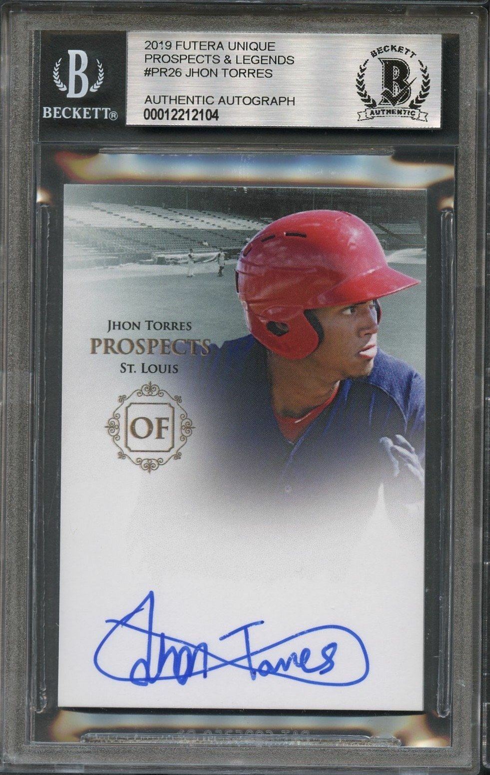 2019 Futera Unique Jhon Torres Signed AUTO BAS BGS Beckett Slabbed Autographed