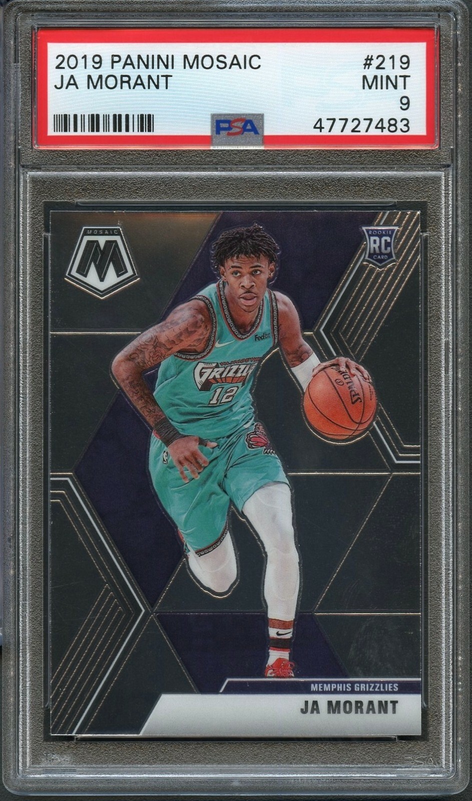 2019 Panini Mosaic #219 Ja Morant PSA 9 Mint GSM