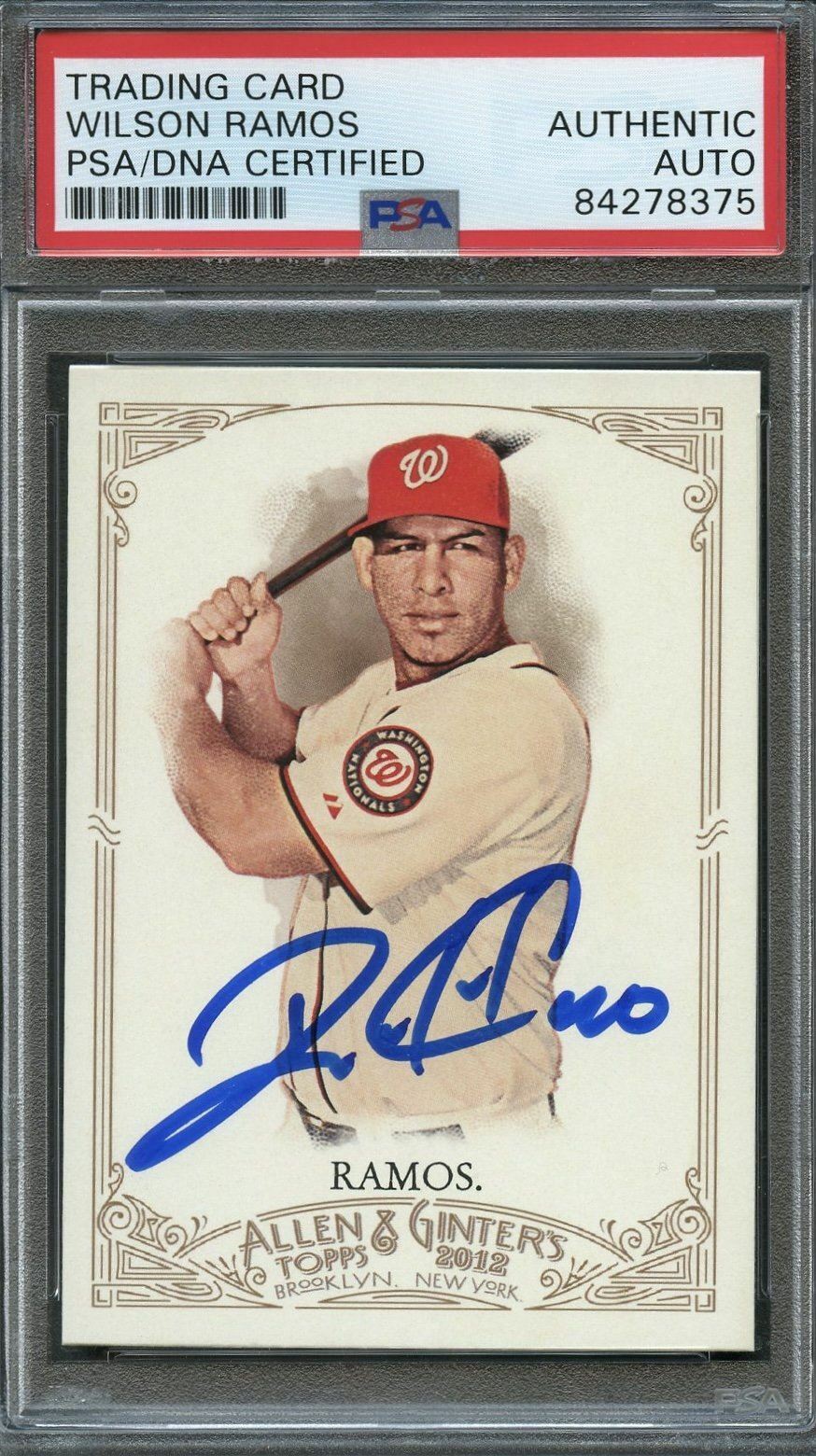 2012 Topps Allen & Ginter #149 Wilson Ramos Signed Card PSA Slabbed Auto Nationa