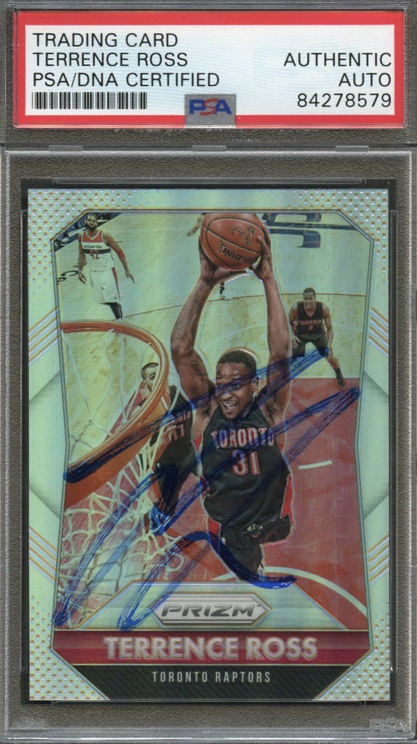 2015 Panini Prizm #161 Terrence Ross Signed Card AUTO PSA Slabbed Raptors