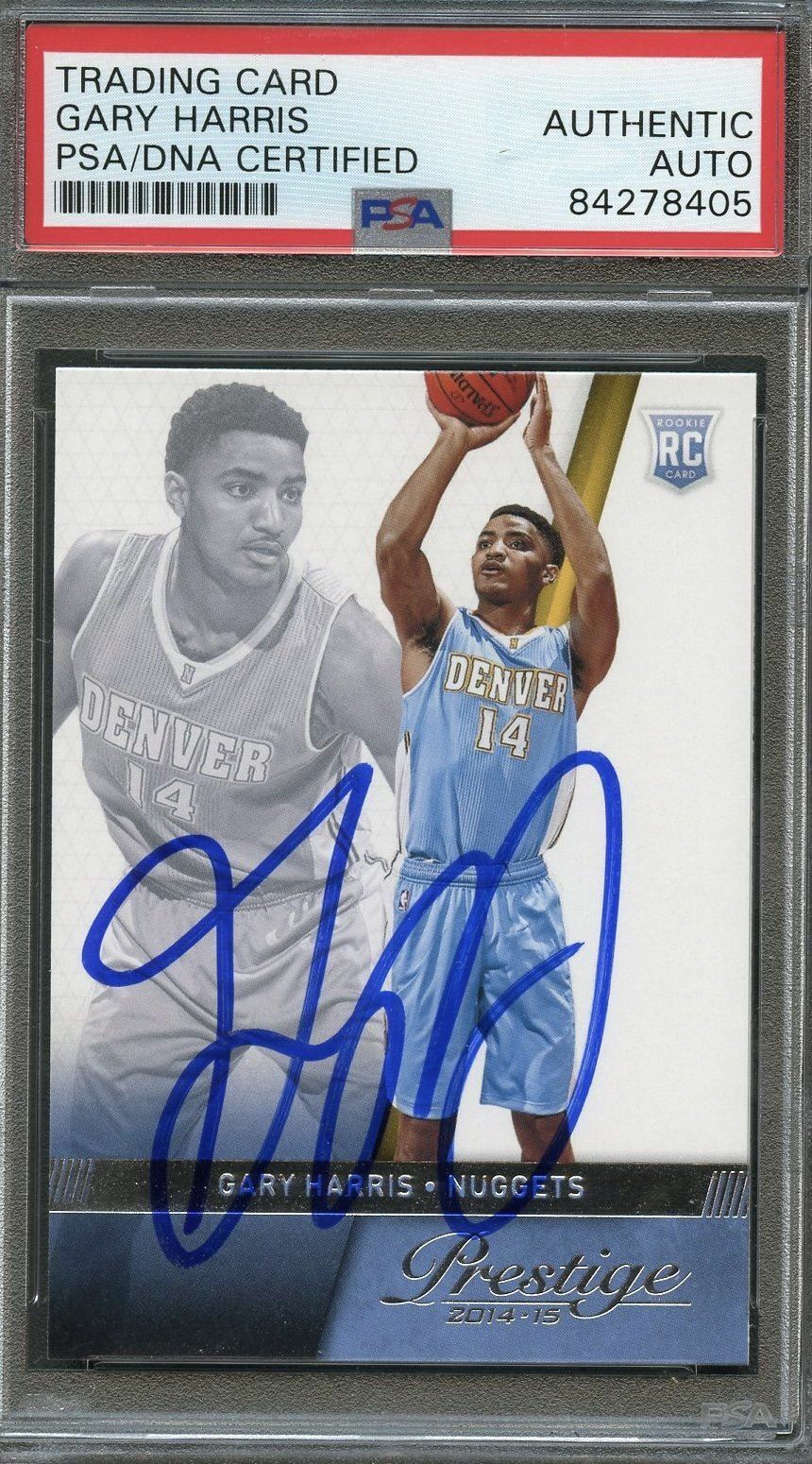 2014 Panini Prestige #177 Gary Harris signed Auto Card PSA/DNA Slabbed Nuggets