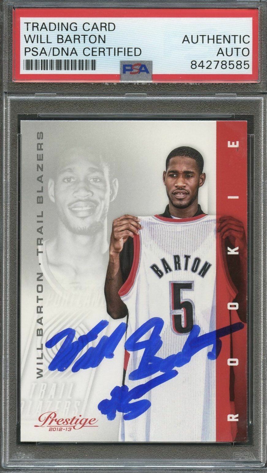 2012 Panini Prestige #240 Will Barton signed Auto Card PSA/DNA Slabbed Trail Bla