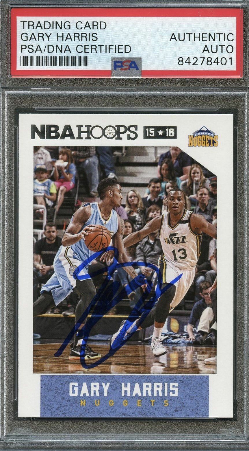 2015 Panini NBA Hoops #31 Gary Harris signed Auto Card PSA/DNA Slabbed Nuggets