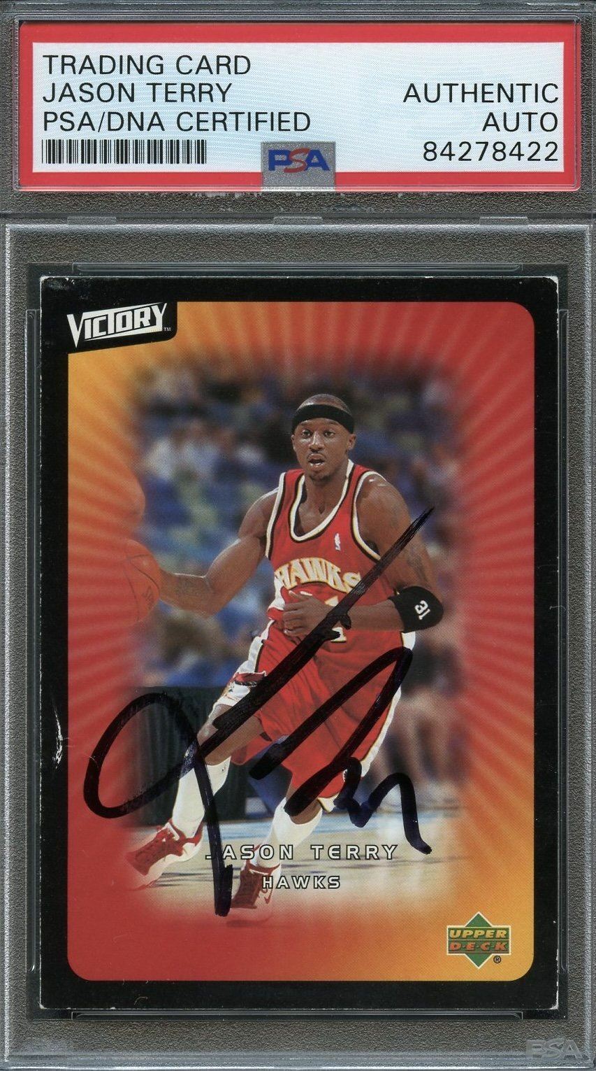2003 Upper Deck #2 Jason Terry Signed Card AUTO PSA Slabbed Hawks