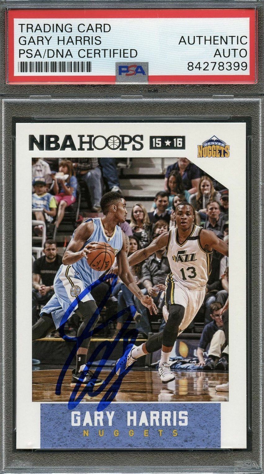 2015 Panini NBA Hoops #31 Gary Harris Signed Card AUTO PSA Slabbed Nuggets