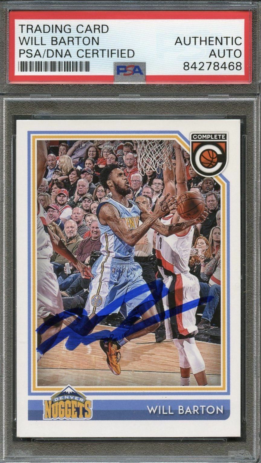 2016 Panini NBA Hoops #222 Will Barton Signed Card AUTO PSA Slabbed Nuggets