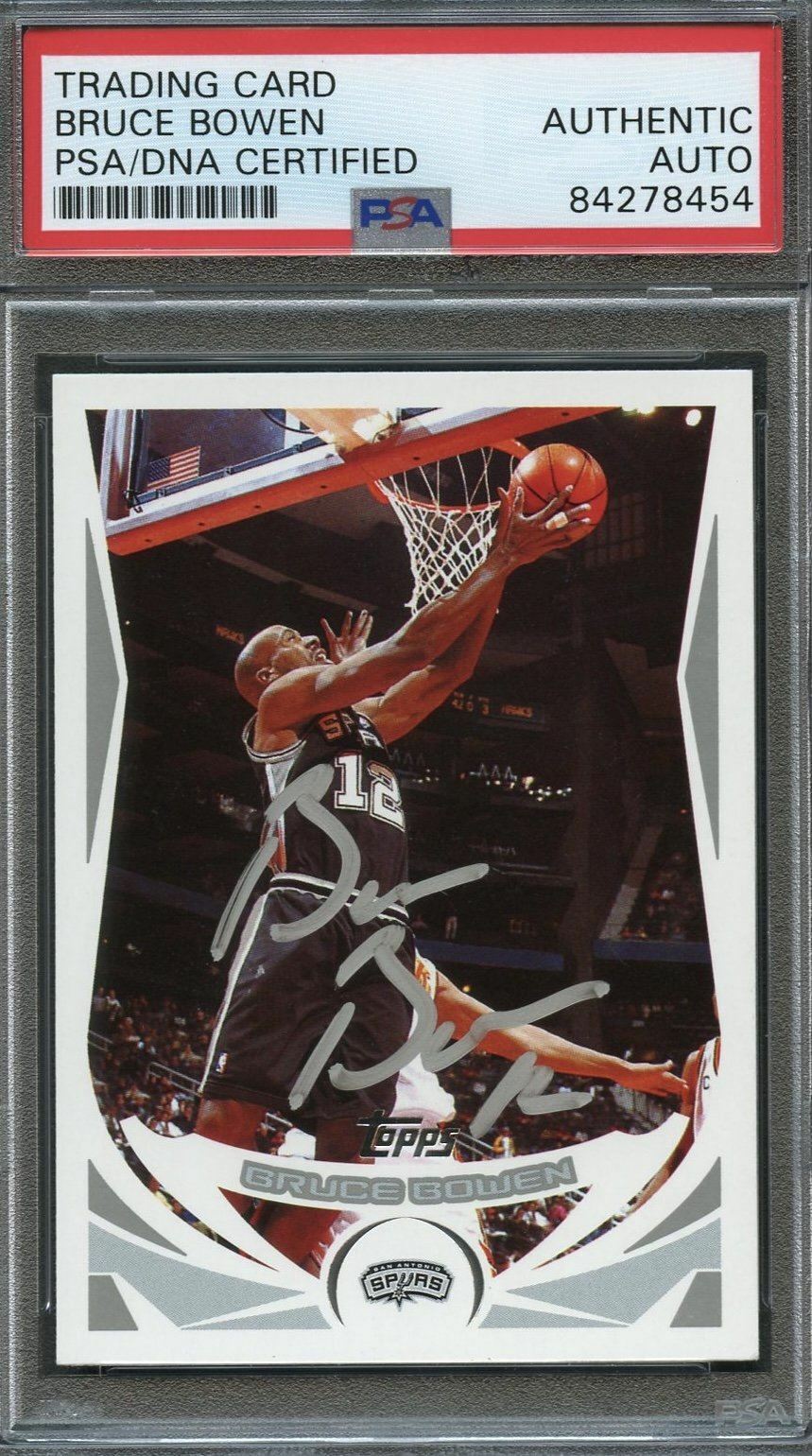 2004 Topps #95 Bruce Bowen Signed Card AUTO PSA Slabbed Spurs