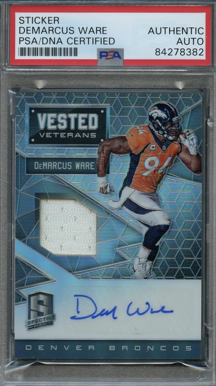 2016 Panini Spectra DeMarcus Ware Signed Card PSA Slabbed Denver Broncos