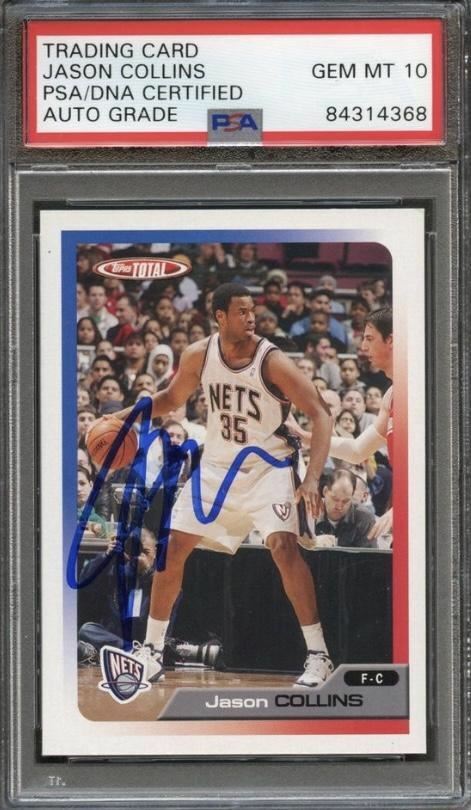 2006 Topps Total #21 Jason Collins Signed Card AUTO Grade 10 PSA Slabbed