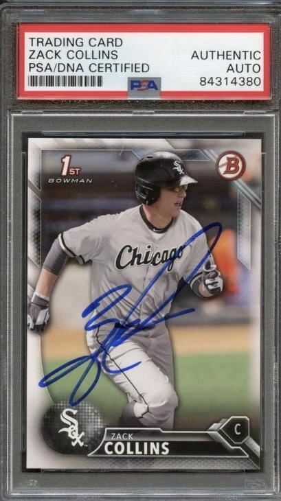 2016 Bowman Draft BD-40 Zack Collins Signed Card PSA Slabbed Auto