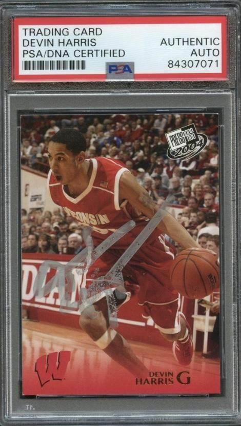 2004 Press Pass #14 Devin Harris Signed Card AUTO PSA Slabbed