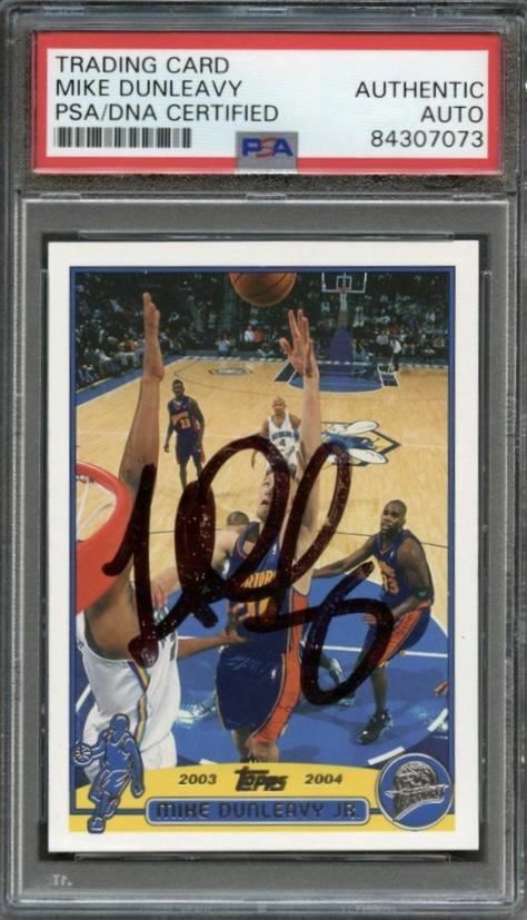 2003-04 Topps #37 Mike Dunleavy Signed Card AUTO PSA Slabbed