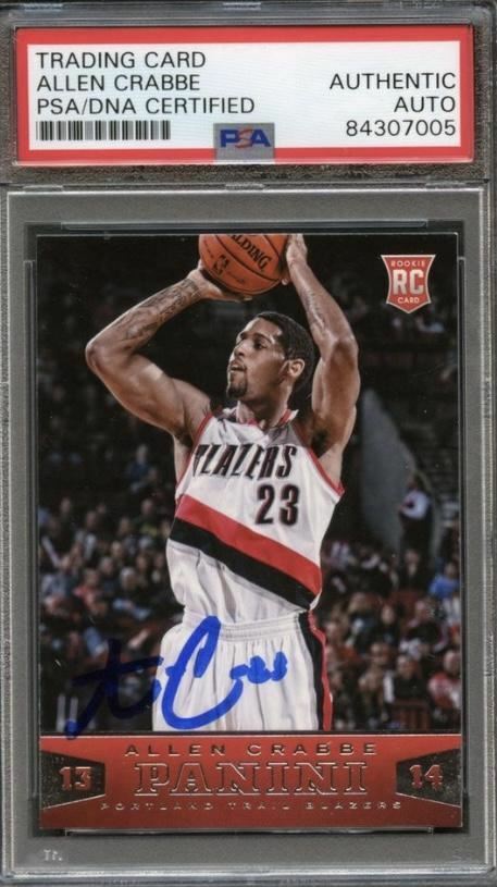 2013-14 Panini Basketball #197 Allen Crabbe Signed Card AUTO PSA Slabbed RC Rook