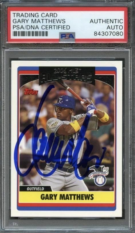 2006 Topps Update #249 Gary Matthews Signed Card Auto PSA Slabbed