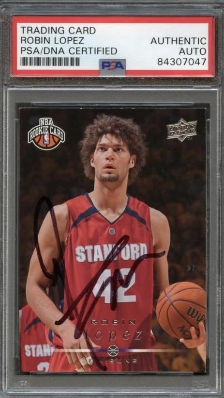 2008 Upper Deck #231 Robin Lopez Signed Card AUTO PSA Slabbed