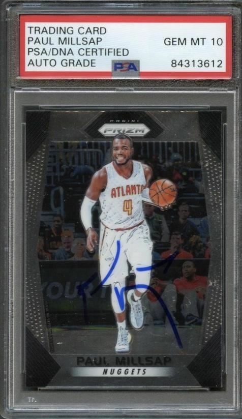 2017-18 Prizm #163 PAUL MILLSAP Signed AUTO Grade 10 PSA Slabbed