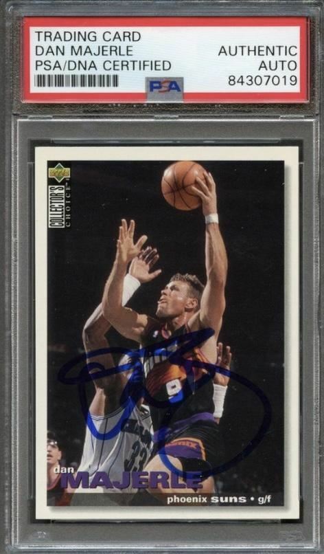 1995-96 Upper Deck Collector's Choice #153 Dan Majerle Signed Card AUTO PSA Slab