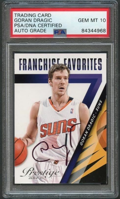 2014-15 Panini Prestige #24 Goran Dragic Signed Card AUTO Grade 10 PSA/DNA Slabb
