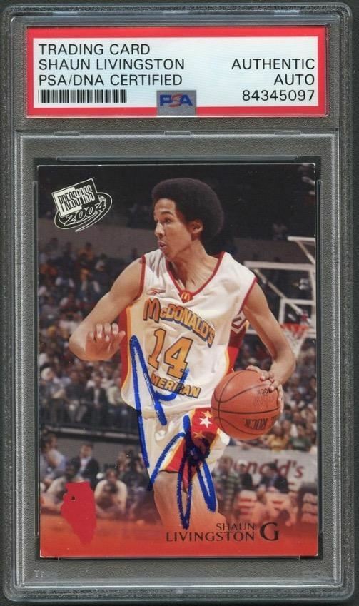 2004 Press Pass #18 Shaun Livingston Signed Card AUTO PSA Slabbed Clippers
