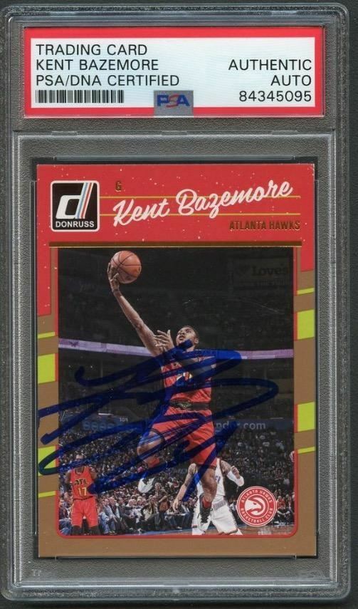 2016-17 Donruss #37 Kent Bazemore Signed Card AUTO Grade 10 PSA Slabbed Hawks