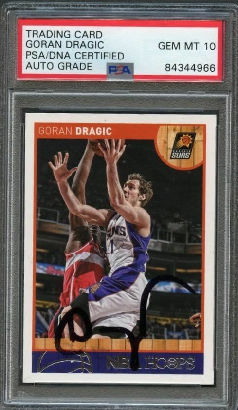 2013-14 NBA Hoops #46 Goran Dragic Signed Card AUTO Grade 10 PSA/DNA Slabbed Sun