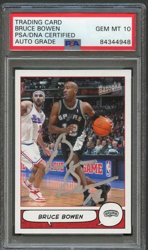 NEW LISTING2004-05 Topps Bazooka #114 Bruce Bowen Signed Card AUTO PSA Slabbed Spurs