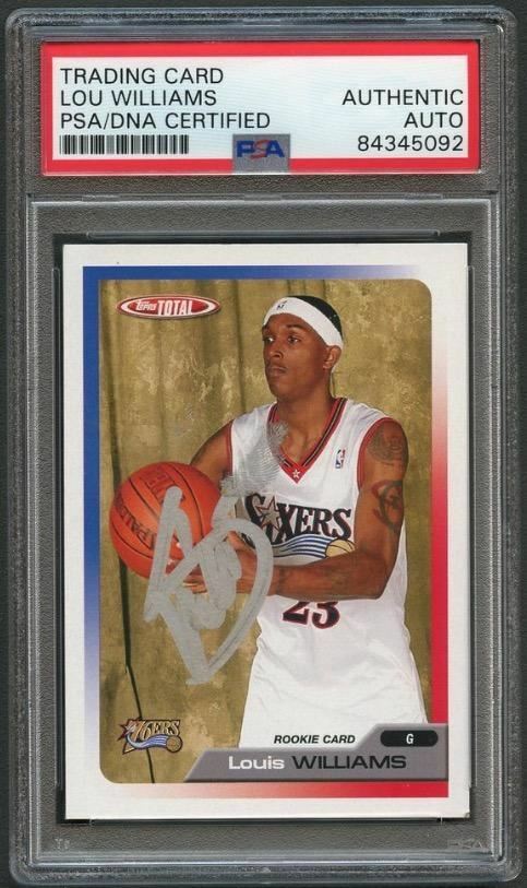 NEW LISTING2005-06 Topps Total #327 Lou Williams Signed Card AUTO PSA Slabbed 76ers