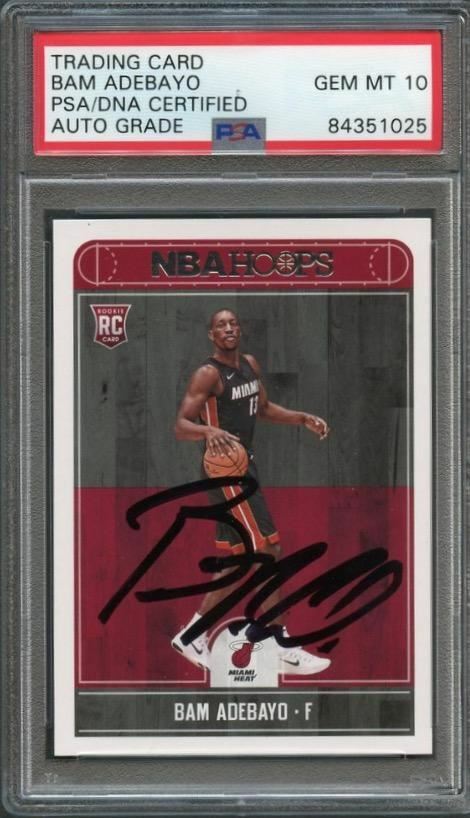 NEW LISTING2017-2018 NBA HOOPS #264 BAM ADEBAYO Signed Card AUTO Grade 10 PSA Slabbed RC He