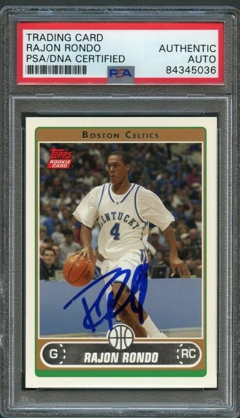 NEW LISTING2006-07 Topps #251 Rajon Rondo Signed Card AUTO PSA/DNA Slabbed RC Celtics